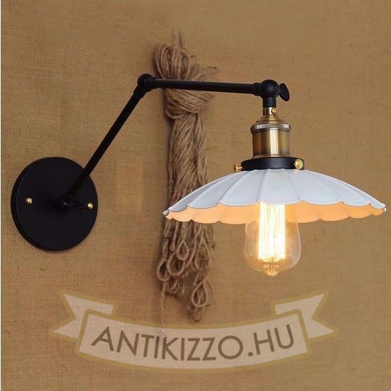 antik-fali-olvaso-lampa-matt-fekete-antik-sargarez-szin-feher-hullamos-buraval