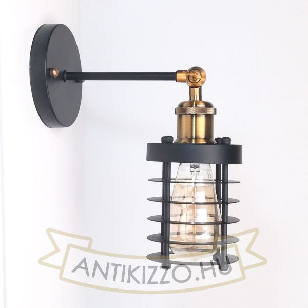 antik-fali-lampa-matt-fekete-antik-sargarez-szin-csepp-alaku-raccsal