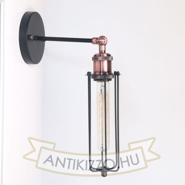 antik-fali-lampa-matt-fekete-antik-vorosrez-szin-csepp-alaku-raccsal