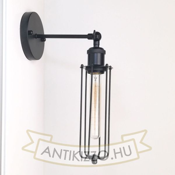 antik-fali-lampa-matt-fekete-szin-csepp-alaku-raccsal