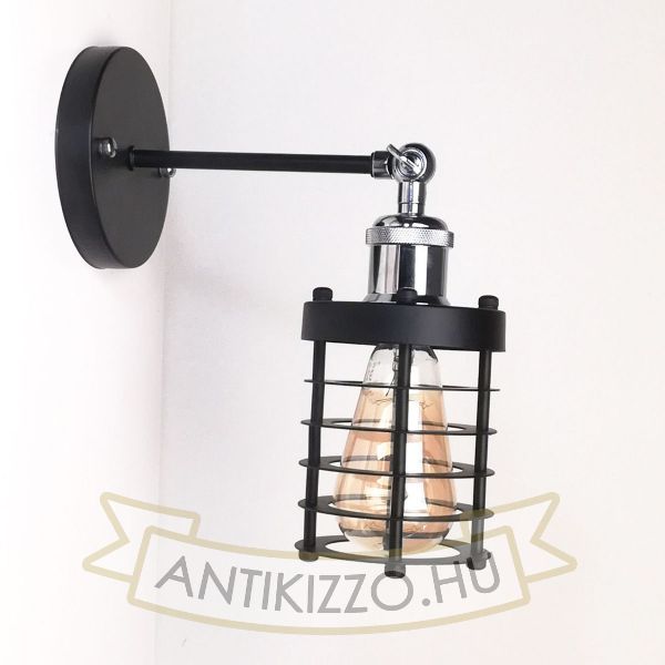 antik-fali-lampa-matt-fekete-fenyes-krom-szin-csepp-alaku-raccsal