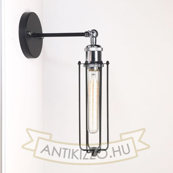antik-fali-lampa-matt-fekete-fenyes-krom-szin-csepp-alaku-raccsal