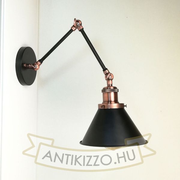 antik-fali-olvaso-lampa-matt-fekete-antik-vorosrez-szin-kis-buraval