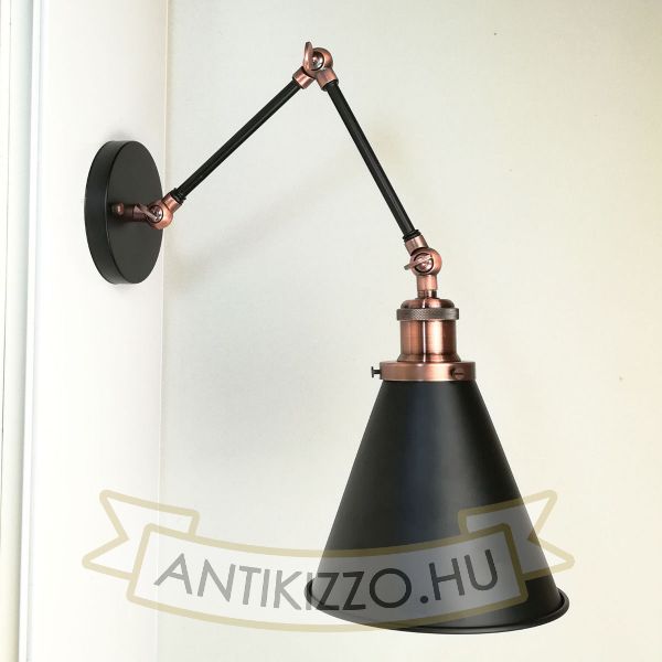 antik-fali-olvaso-lampa-matt-fekete-antik-vorosrez-szin-olvaso-buraval