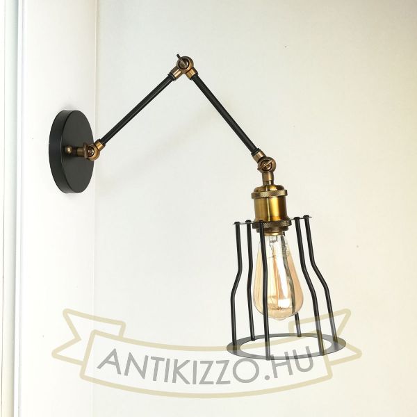 antik-fali-olvaso-lampa-matt-fekete-antik-sargarez-szin-csepp-alaku-raccsal