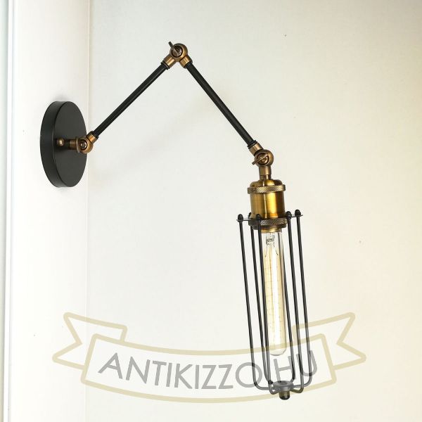 antik-fali-olvaso-lampa-matt-fekete-antik-sargarez-szin-csepp-alaku-raccsal