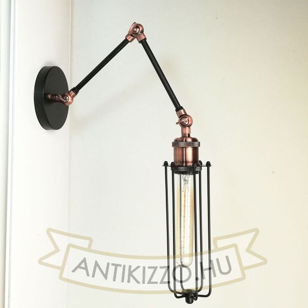 antik-olvaso-fali-lampa-matt-fekete-antik-vorosrez-szin-csepp-alaku-raccsal