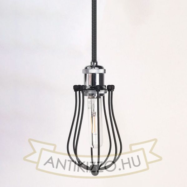 antik-fuggesztek-lampa-matt-fekete-fenyes-krom-szin-csepp-alaku-raccsal