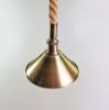 Kötél föggeszték antik bronz foglalattal és búrával - 1,5m
