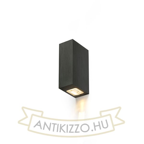 Kép NICK II fali lámpa fekete elox 230V LED 2x3W 10° IP54 3000K