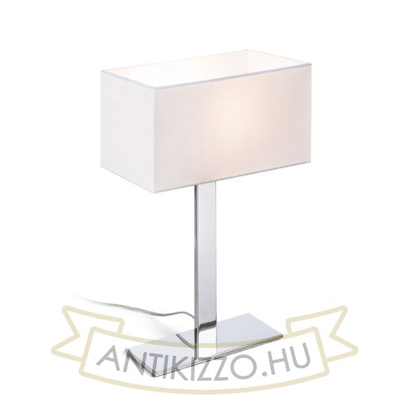 Kép PLAZA M asztali lámpa fehér króm 230V LED E27 15W