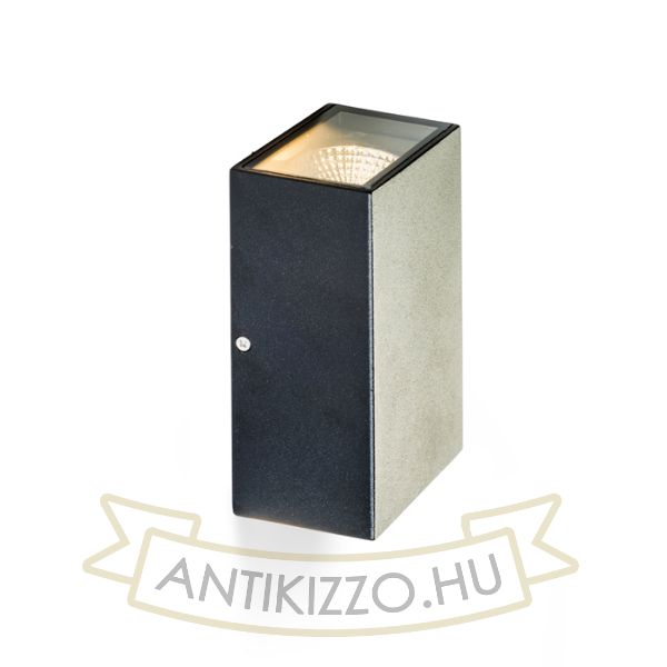 Kép DIXIE 10x16 fali lámpa fekete 230V LED 2x5W 84° IP54 3000K