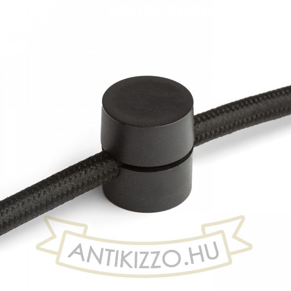Műanyag kábelrögzítő textil vezetékekhez, felüggeszthető lámpákhoz, fekete szín