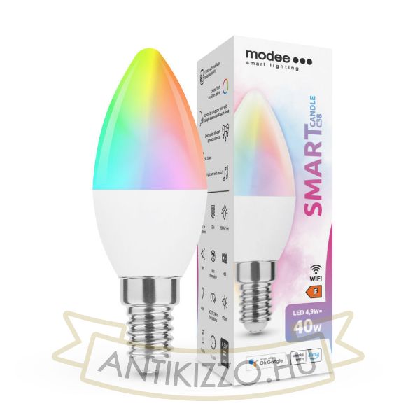Modee LED Smart (Tuya Wi-Fi) Candle (Gyertya) C38 4,9W E14 180° RGB (470 lumen)