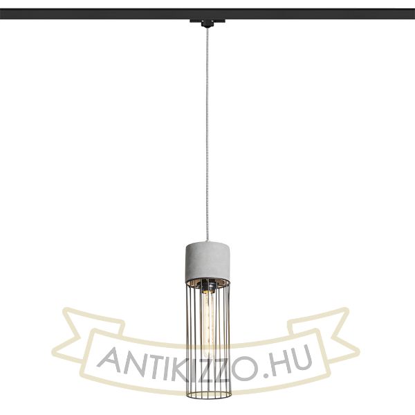 BURTON három áramkörös sínre beton/fekete 230V E27 42W