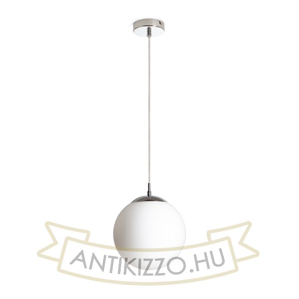 LUNA 25 függö lámpa opál üveg/króm 230V LED E27 15W