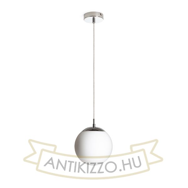 LUNA 20 függö lámpa opál üveg/króm 230V LED E27 15W