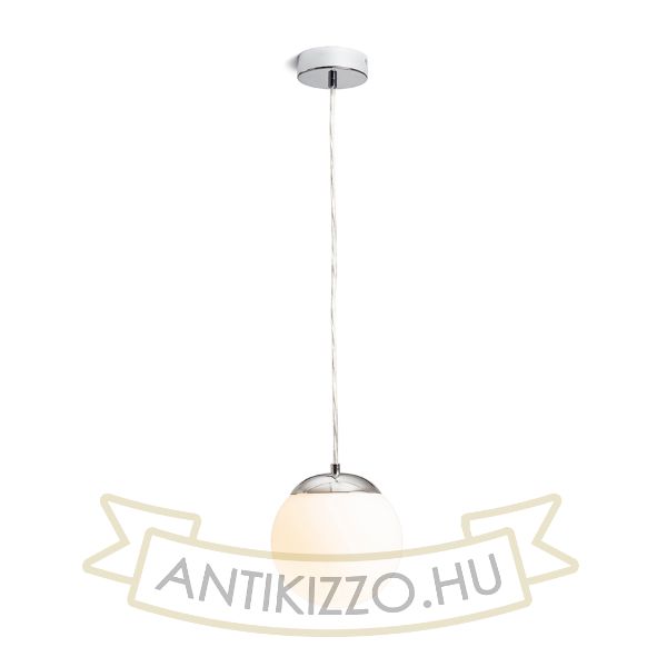 BOLLY 17 függö lámpa opál üveg/króm 230V LED E27 15W IP44