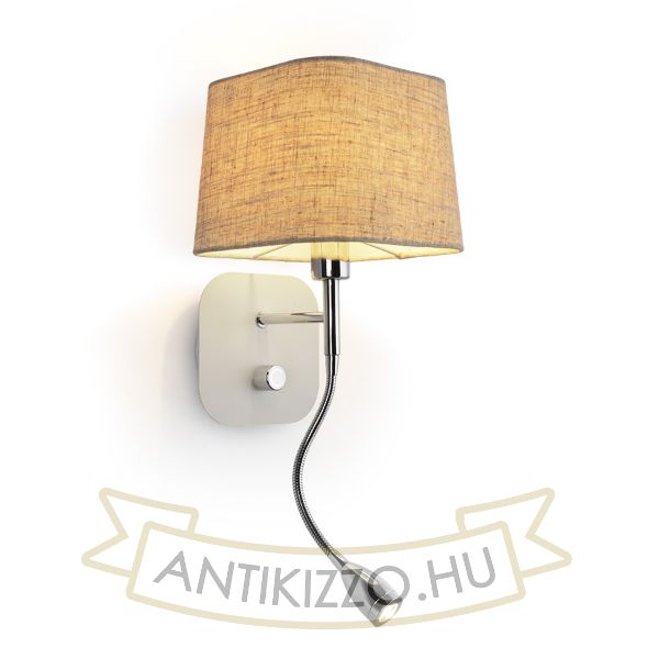 PERTH fali lámpa vel LED ponttal bézs/fehér króm 230V E14 LED 15+3W 30° 3000K