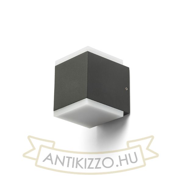 TIRAS II fali lámpa anrtracitszürke tej akril 230V LED 2x6W IP54 3000K