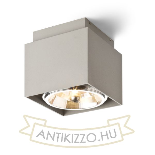 EX 111 mennyezeti szögletes lámpa  szálcsiszolt alumínium 230V/12V G53 50W