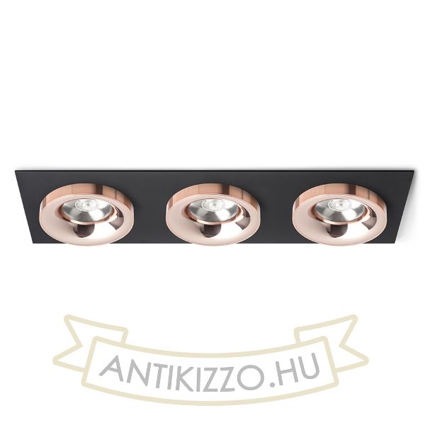 SHARM SQ III süllyesztett lámpa fekete réz/réz 230V LED 3x10W 24°  3000K