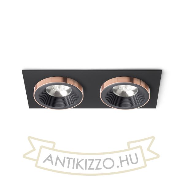 SHARM SQ II süllyesztett lámpa fekete/fekete réz 230V LED 2x10W 24°  3000K