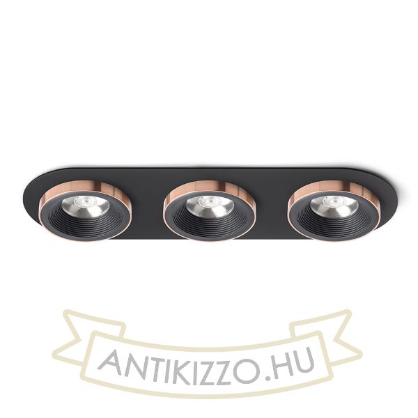 SHARM R III süllyesztett lámpa fekete/fekete réz 230V LED 3x10W 24°  3000K
