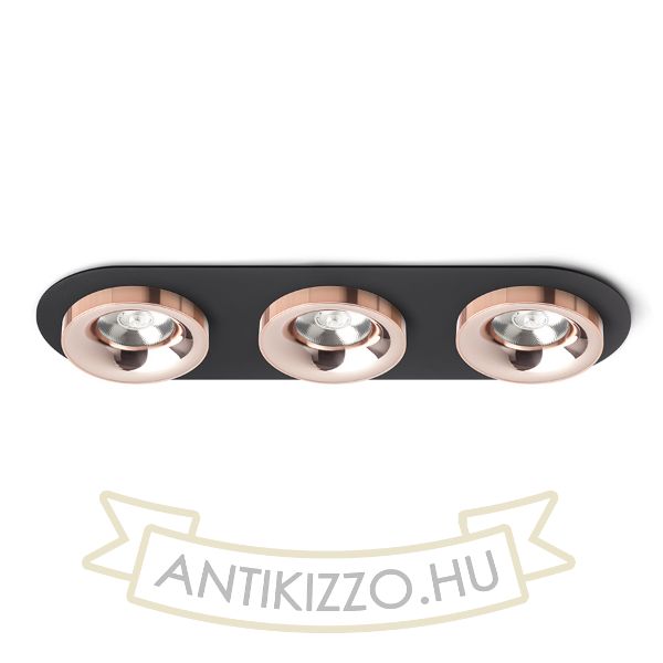 SHARM R III süllyesztett lámpa fekete réz/réz 230V LED 3x10W 24°  3000K