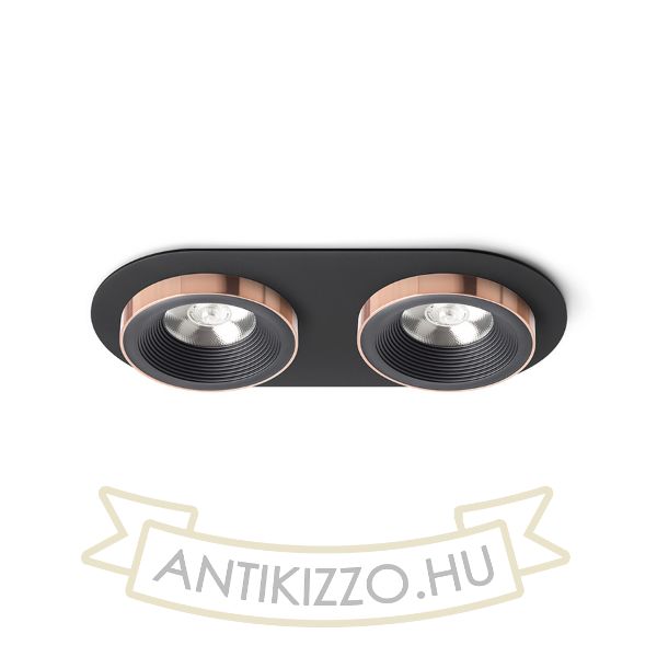 SHARM R II süllyesztett lámpa fekete/fekete réz 230V LED 2x10W 24°  3000K