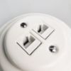 Porcelán hálózati dupla aljzat, rj45, falba süllyesztett
