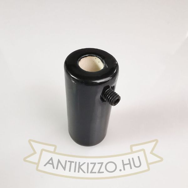 Porcelán Kábel vezető, mennyezeti, fekete - textil vezetékhez