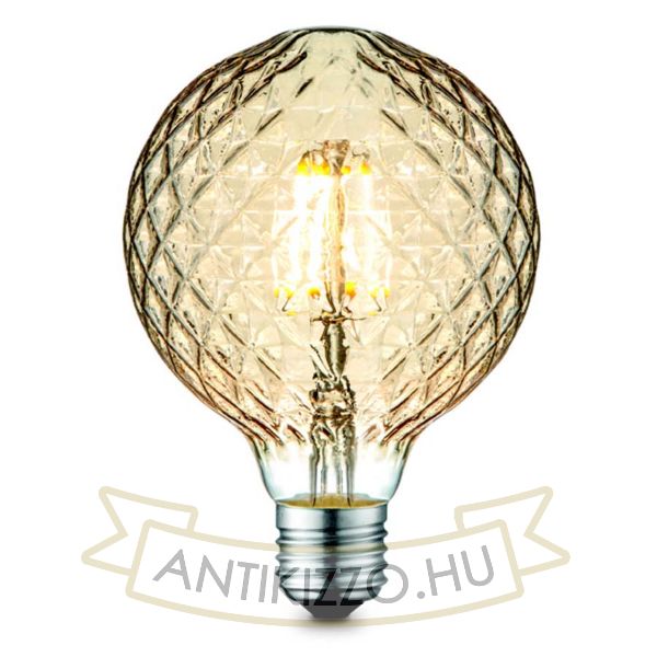 LED dekoratív borostyán színű üveg búrával - 4W - 2700K