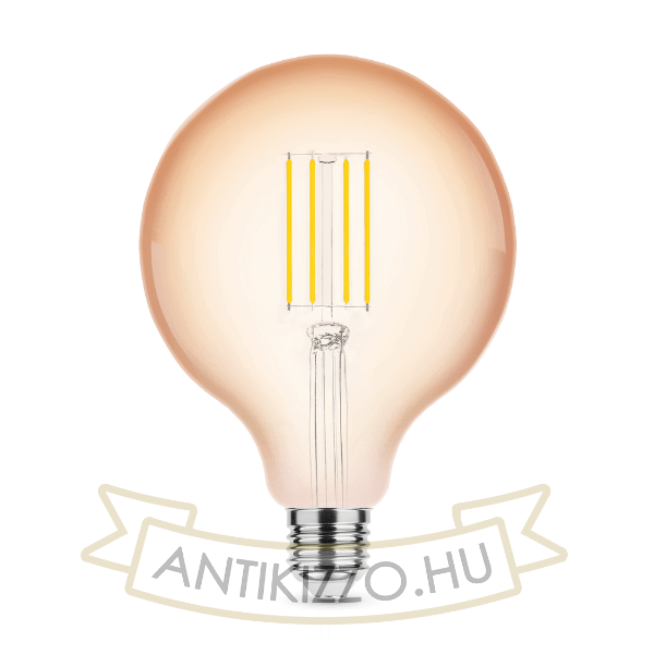 LED Filament Amber Globe G125 4W E14 320° 1800K (300 lumen) dimm.