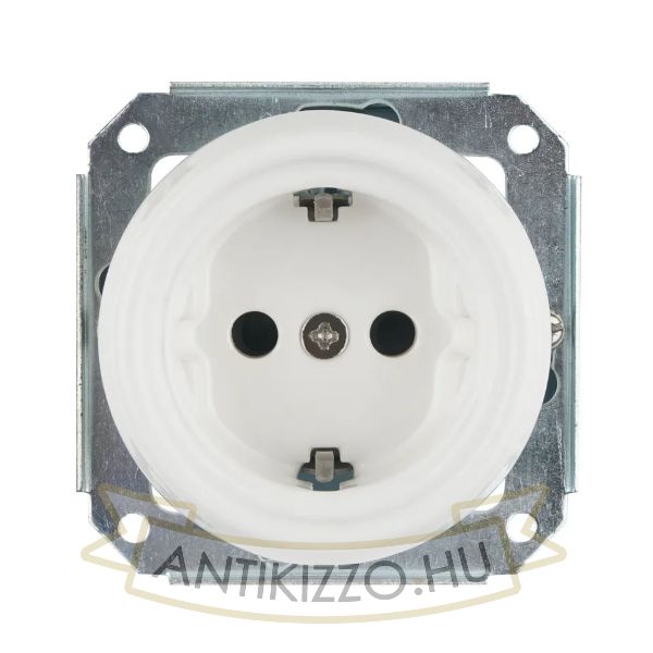 Fehér porcelán konnektor betét, süllyesztett