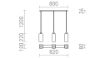 LIZ III 80 függő lámpa  opál üveg/matt nikkel 230V LED E27 3x15W