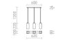 LIZ III 60 függő lámpa fekete üveg/matt nikkel 230V LED E27 3x15W