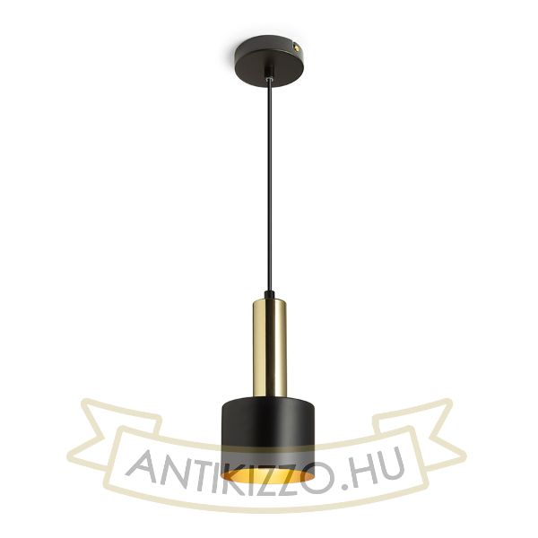 GIULIA 12 függő lámpa fekete/aranybarna sárgaréz 230V LED E27 11W